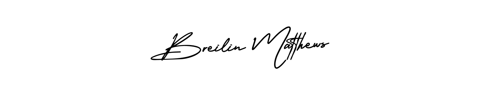 Breilin Matthews stylish signature style. Best Handwritten Sign (AmerikaSignatureDemo-Regular) for my name. Handwritten Signature Collection Ideas for my name Breilin Matthews. Breilin Matthews signature style 3 images and pictures png