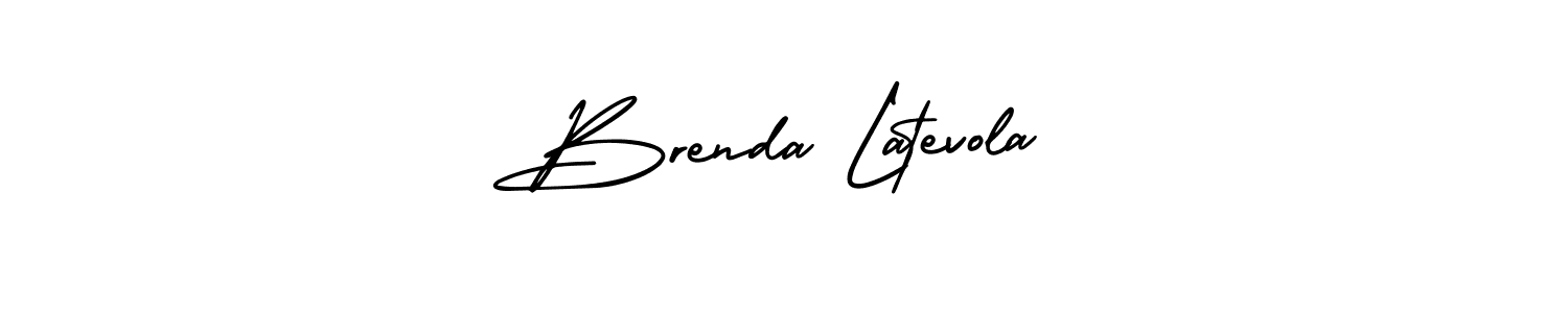 AmerikaSignatureDemo-Regular is a professional signature style that is perfect for those who want to add a touch of class to their signature. It is also a great choice for those who want to make their signature more unique. Get Brenda Latevola name to fancy signature for free. Brenda Latevola signature style 3 images and pictures png