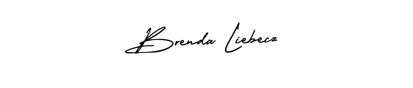 You should practise on your own different ways (AmerikaSignatureDemo-Regular) to write your name (Brenda Liebecz) in signature. don't let someone else do it for you. Brenda Liebecz signature style 3 images and pictures png