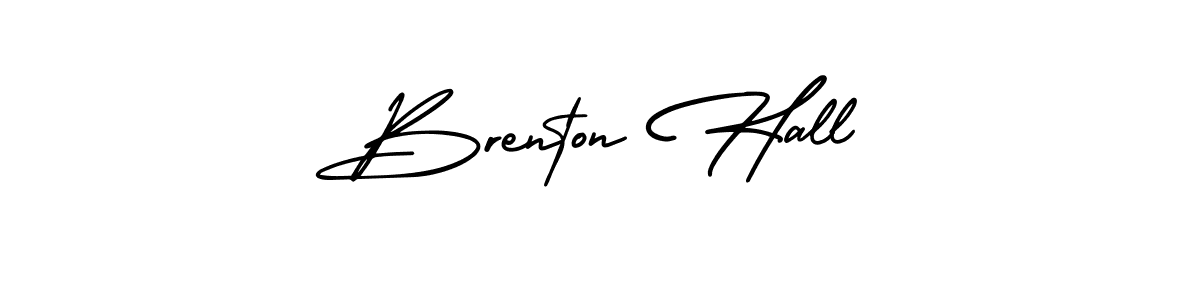 How to make Brenton Hall name signature. Use AmerikaSignatureDemo-Regular style for creating short signs online. This is the latest handwritten sign. Brenton Hall signature style 3 images and pictures png