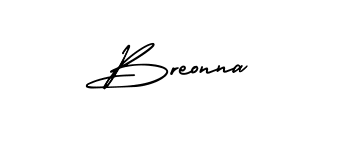 Design your own signature with our free online signature maker. With this signature software, you can create a handwritten (AmerikaSignatureDemo-Regular) signature for name Breonna. Breonna signature style 3 images and pictures png