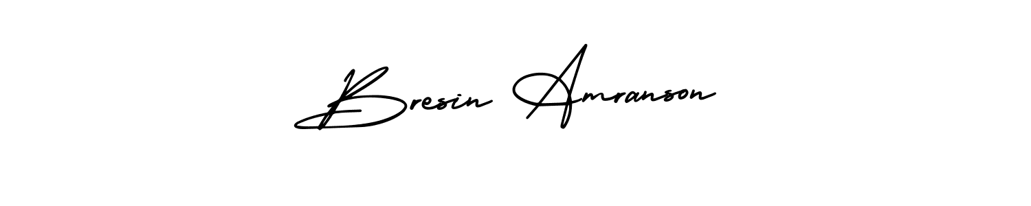 How to make Bresin Amranson signature? AmerikaSignatureDemo-Regular is a professional autograph style. Create handwritten signature for Bresin Amranson name. Bresin Amranson signature style 3 images and pictures png