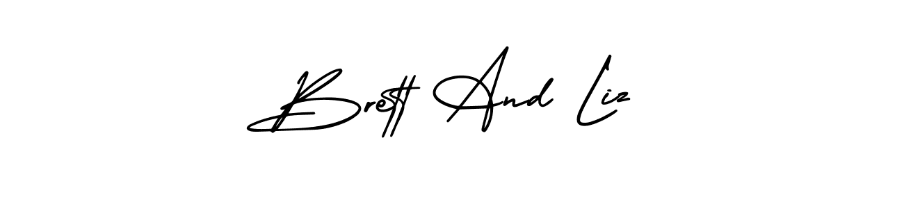 Best and Professional Signature Style for Brett And Liz. AmerikaSignatureDemo-Regular Best Signature Style Collection. Brett And Liz signature style 3 images and pictures png