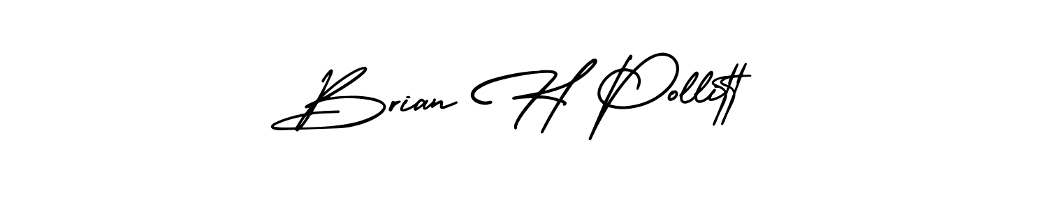 You should practise on your own different ways (AmerikaSignatureDemo-Regular) to write your name (Brian H Pollitt) in signature. don't let someone else do it for you. Brian H Pollitt signature style 3 images and pictures png