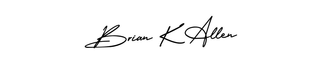 AmerikaSignatureDemo-Regular is a professional signature style that is perfect for those who want to add a touch of class to their signature. It is also a great choice for those who want to make their signature more unique. Get Brian K Allen name to fancy signature for free. Brian K Allen signature style 3 images and pictures png