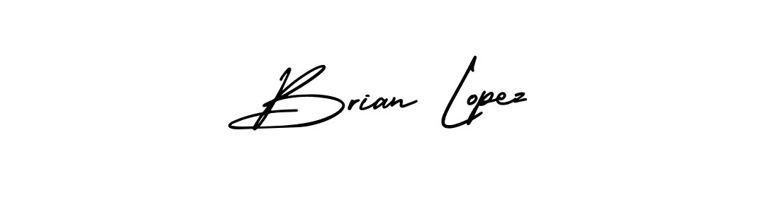 You should practise on your own different ways (AmerikaSignatureDemo-Regular) to write your name (Brian Lopez) in signature. don't let someone else do it for you. Brian Lopez signature style 3 images and pictures png