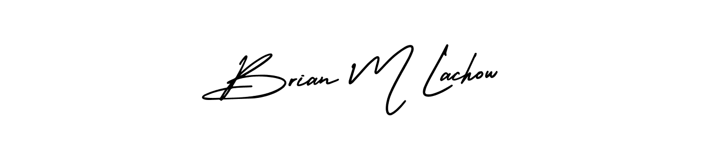 Brian M Lachow stylish signature style. Best Handwritten Sign (AmerikaSignatureDemo-Regular) for my name. Handwritten Signature Collection Ideas for my name Brian M Lachow. Brian M Lachow signature style 3 images and pictures png