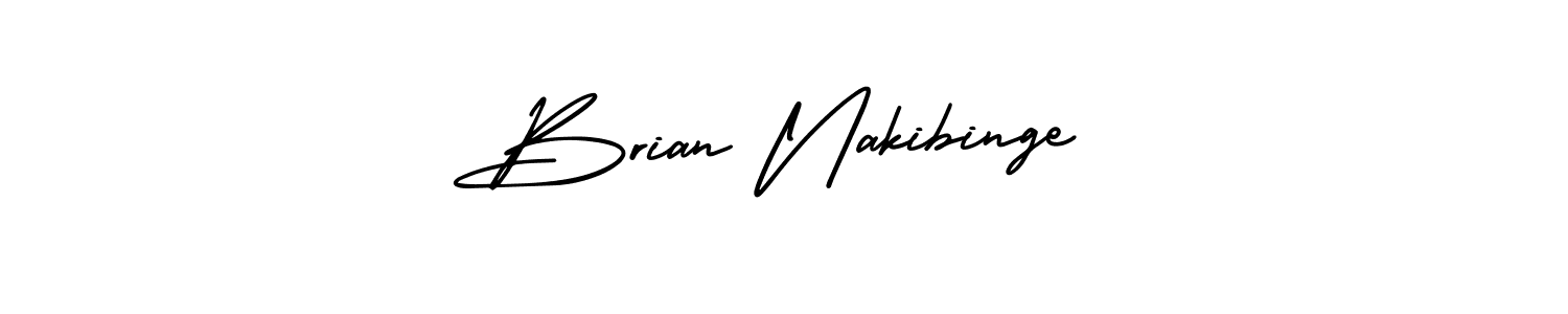 You should practise on your own different ways (AmerikaSignatureDemo-Regular) to write your name (Brian Nakibinge) in signature. don't let someone else do it for you. Brian Nakibinge signature style 3 images and pictures png