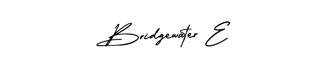 The best way (AmerikaSignatureDemo-Regular) to make a short signature is to pick only two or three words in your name. The name Bridgewater E include a total of six letters. For converting this name. Bridgewater E signature style 3 images and pictures png