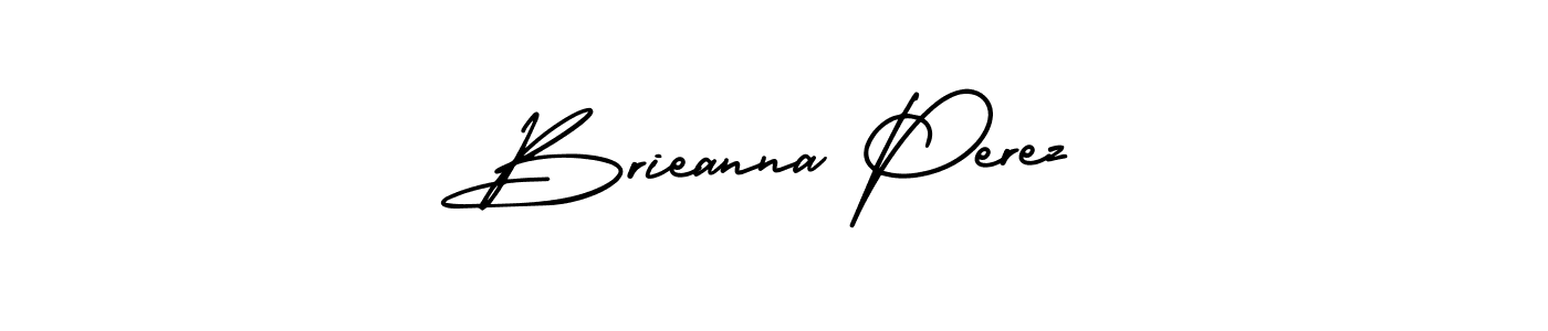 You should practise on your own different ways (AmerikaSignatureDemo-Regular) to write your name (Brieanna Perez) in signature. don't let someone else do it for you. Brieanna Perez signature style 3 images and pictures png