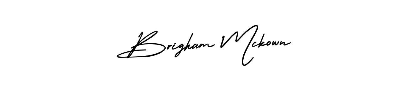 if you are searching for the best signature style for your name Brigham Mckown. so please give up your signature search. here we have designed multiple signature styles  using AmerikaSignatureDemo-Regular. Brigham Mckown signature style 3 images and pictures png