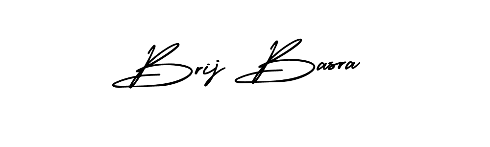 How to make Brij Basra name signature. Use AmerikaSignatureDemo-Regular style for creating short signs online. This is the latest handwritten sign. Brij Basra signature style 3 images and pictures png