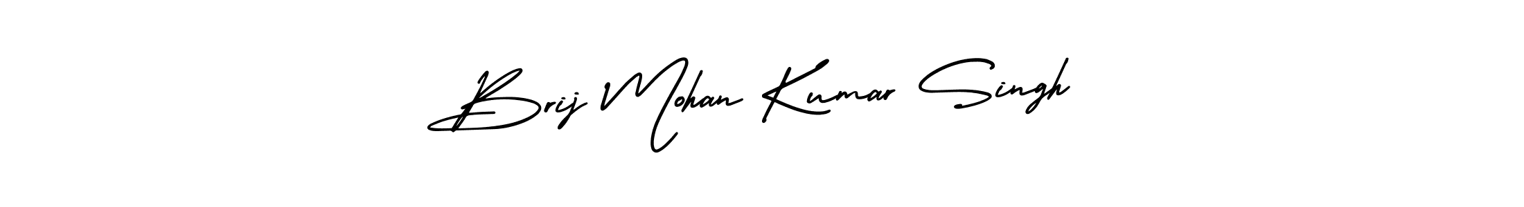 The best way (AmerikaSignatureDemo-Regular) to make a short signature is to pick only two or three words in your name. The name Brij Mohan Kumar Singh include a total of six letters. For converting this name. Brij Mohan Kumar Singh signature style 3 images and pictures png