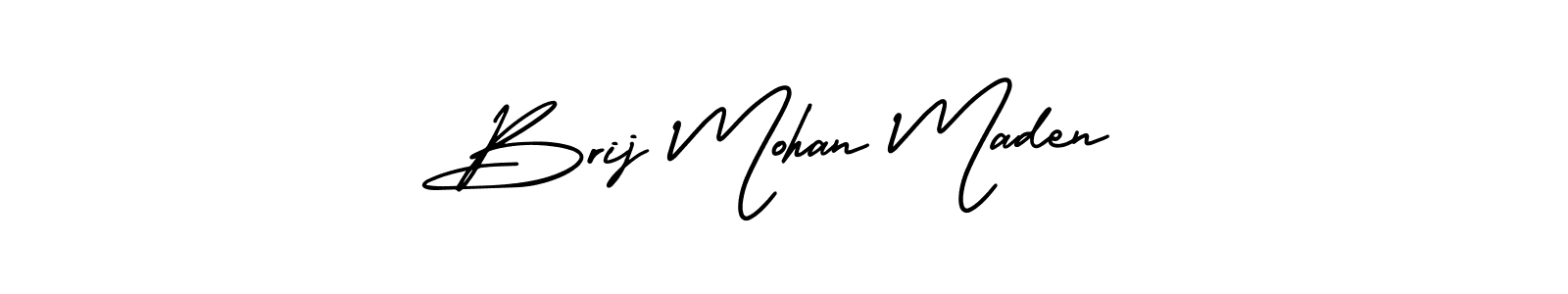 if you are searching for the best signature style for your name Brij Mohan Maden. so please give up your signature search. here we have designed multiple signature styles  using AmerikaSignatureDemo-Regular. Brij Mohan Maden signature style 3 images and pictures png