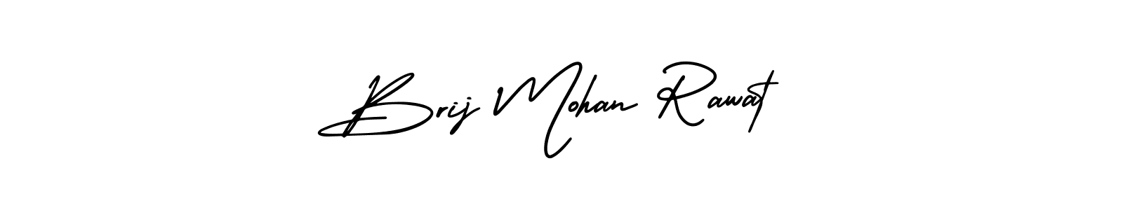 This is the best signature style for the Brij Mohan Rawat name. Also you like these signature font (AmerikaSignatureDemo-Regular). Mix name signature. Brij Mohan Rawat signature style 3 images and pictures png