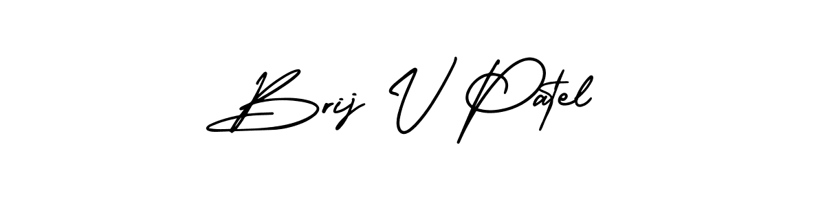 Make a beautiful signature design for name Brij V Patel. With this signature (AmerikaSignatureDemo-Regular) style, you can create a handwritten signature for free. Brij V Patel signature style 3 images and pictures png