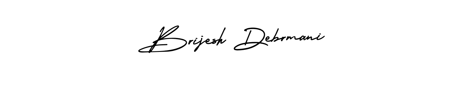 The best way (AmerikaSignatureDemo-Regular) to make a short signature is to pick only two or three words in your name. The name Brijesh Debrmani include a total of six letters. For converting this name. Brijesh Debrmani signature style 3 images and pictures png