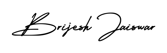 A stylish, flowing autograph style designed for name Brijesh Jaiswar using AmerikaSignatureDemo-Regular typography. Perfect for digital creative projects. Brijesh Jaiswar signature style 3 images and pictures png