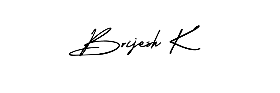 Make a beautiful signature design for name Brijesh K. With this signature (AmerikaSignatureDemo-Regular) style, you can create a handwritten signature for free. Brijesh K signature style 3 images and pictures png