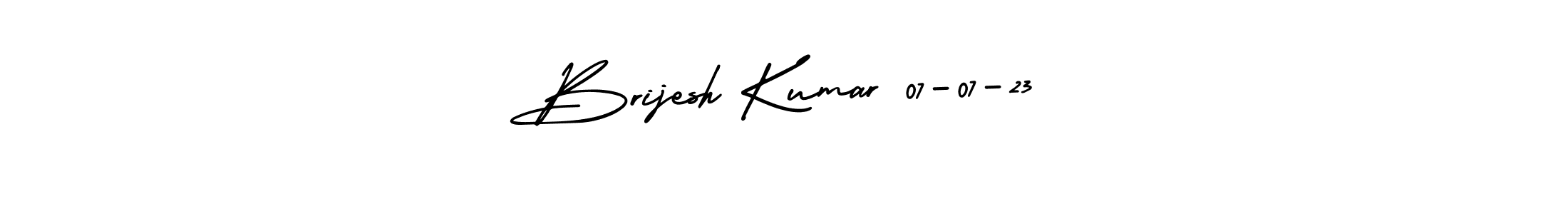 This is the best signature style for the Brijesh Kumar 07-07-23 name. Also you like these signature font (AmerikaSignatureDemo-Regular). Mix name signature. Brijesh Kumar 07-07-23 signature style 3 images and pictures png