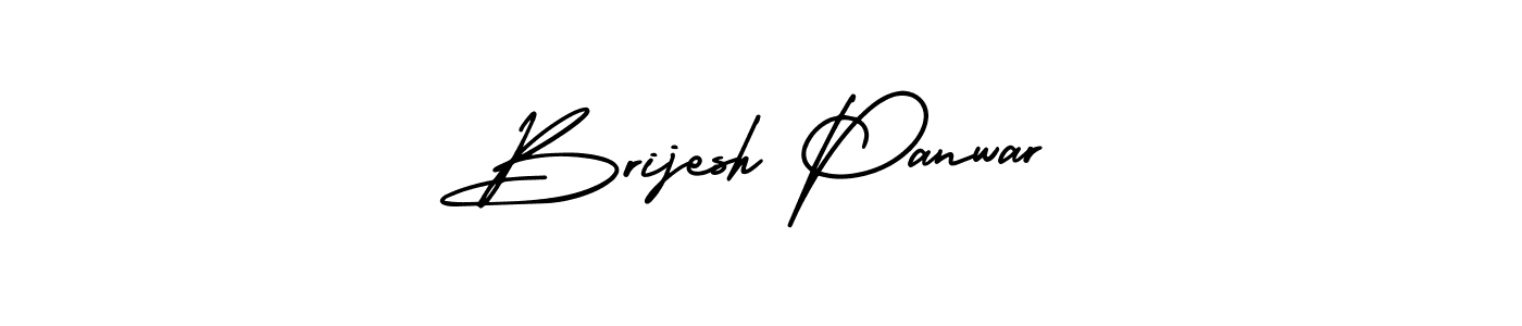 The best way (AmerikaSignatureDemo-Regular) to make a short signature is to pick only two or three words in your name. The name Brijesh Panwar include a total of six letters. For converting this name. Brijesh Panwar signature style 3 images and pictures png