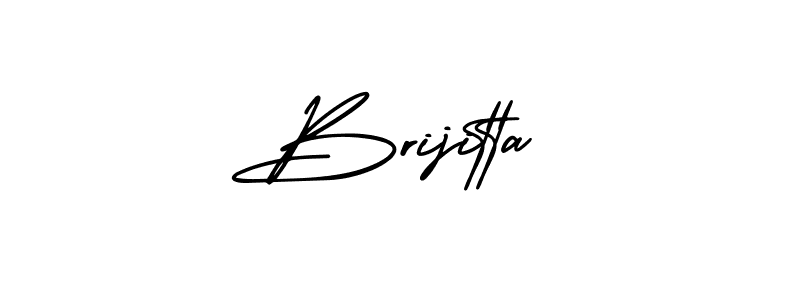 How to make Brijitta name signature. Use AmerikaSignatureDemo-Regular style for creating short signs online. This is the latest handwritten sign. Brijitta signature style 3 images and pictures png