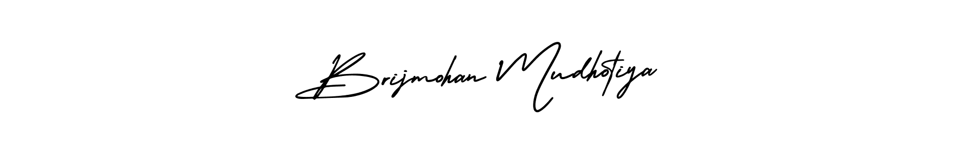 Make a beautiful signature design for name Brijmohan Mudhotiya. With this signature (AmerikaSignatureDemo-Regular) style, you can create a handwritten signature for free. Brijmohan Mudhotiya signature style 3 images and pictures png