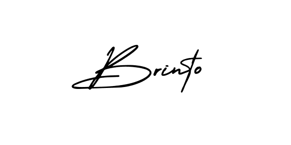 How to make Brinto name signature. Use AmerikaSignatureDemo-Regular style for creating short signs online. This is the latest handwritten sign. Brinto signature style 3 images and pictures png