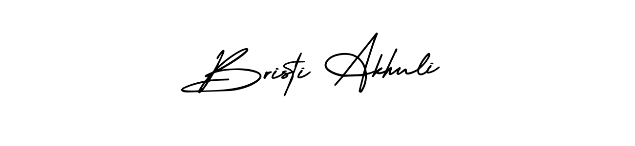 AmerikaSignatureDemo-Regular is a professional signature style that is perfect for those who want to add a touch of class to their signature. It is also a great choice for those who want to make their signature more unique. Get Bristi Akhuli name to fancy signature for free. Bristi Akhuli signature style 3 images and pictures png