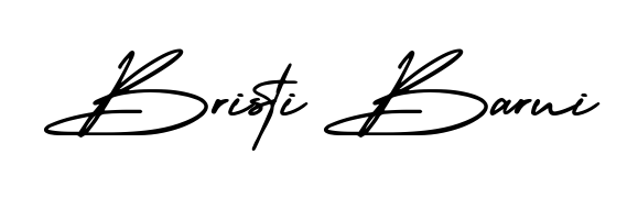 A stylish, flowing autograph style designed for name Bristi Barui using AmerikaSignatureDemo-Regular typography. Perfect for digital creative projects. Bristi Barui signature style 3 images and pictures png