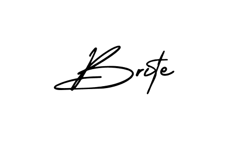 How to make Brite name signature. Use AmerikaSignatureDemo-Regular style for creating short signs online. This is the latest handwritten sign. Brite signature style 3 images and pictures png