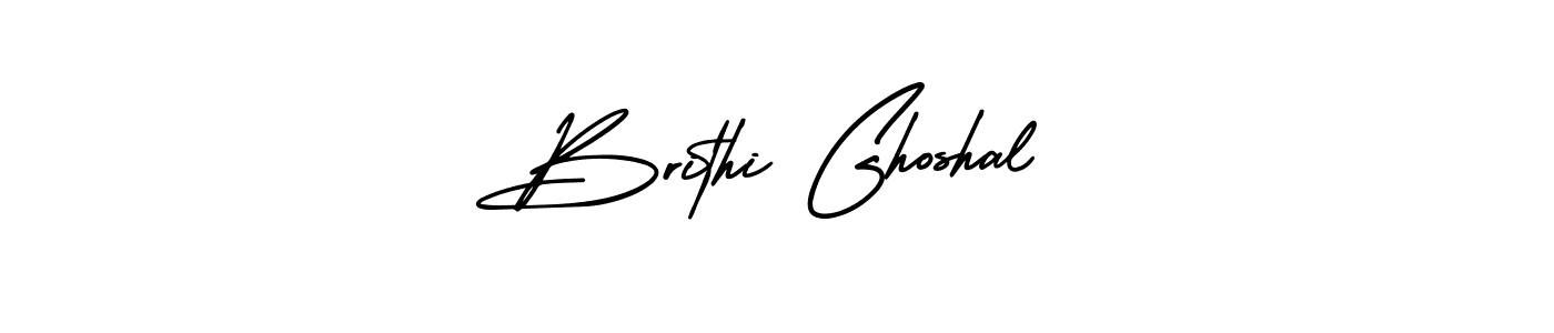 How to Draw Brithi Ghoshal signature style? AmerikaSignatureDemo-Regular is a latest design signature styles for name Brithi Ghoshal. Brithi Ghoshal signature style 3 images and pictures png