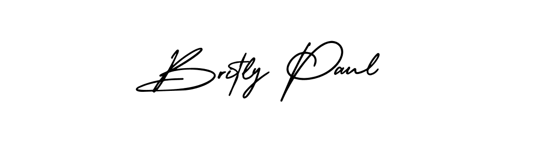 Use a signature maker to create a handwritten signature online. With this signature software, you can design (AmerikaSignatureDemo-Regular) your own signature for name Britly Paul. Britly Paul signature style 3 images and pictures png