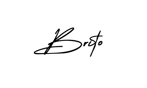 Use a signature maker to create a handwritten signature online. With this signature software, you can design (AmerikaSignatureDemo-Regular) your own signature for name Brito. Brito signature style 3 images and pictures png