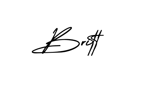 How to make Britt signature? AmerikaSignatureDemo-Regular is a professional autograph style. Create handwritten signature for Britt name. Britt signature style 3 images and pictures png