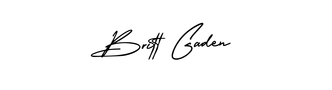 How to make Britt Gaden name signature. Use AmerikaSignatureDemo-Regular style for creating short signs online. This is the latest handwritten sign. Britt Gaden signature style 3 images and pictures png