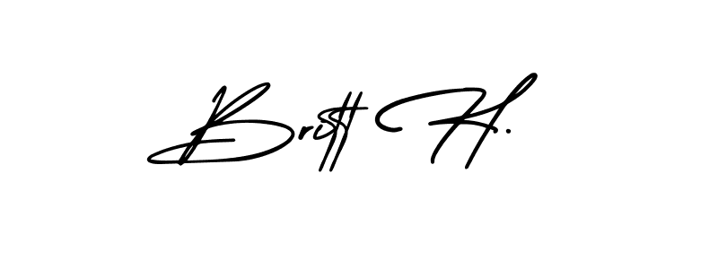 Britt H. stylish signature style. Best Handwritten Sign (AmerikaSignatureDemo-Regular) for my name. Handwritten Signature Collection Ideas for my name Britt H.. Britt H. signature style 3 images and pictures png