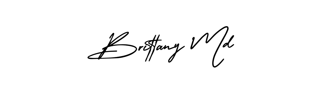 Design your own signature with our free online signature maker. With this signature software, you can create a handwritten (AmerikaSignatureDemo-Regular) signature for name Brittany Md. Brittany Md signature style 3 images and pictures png