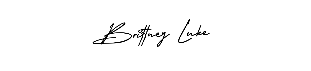 Make a beautiful signature design for name Brittney Luke. With this signature (AmerikaSignatureDemo-Regular) style, you can create a handwritten signature for free. Brittney Luke signature style 3 images and pictures png