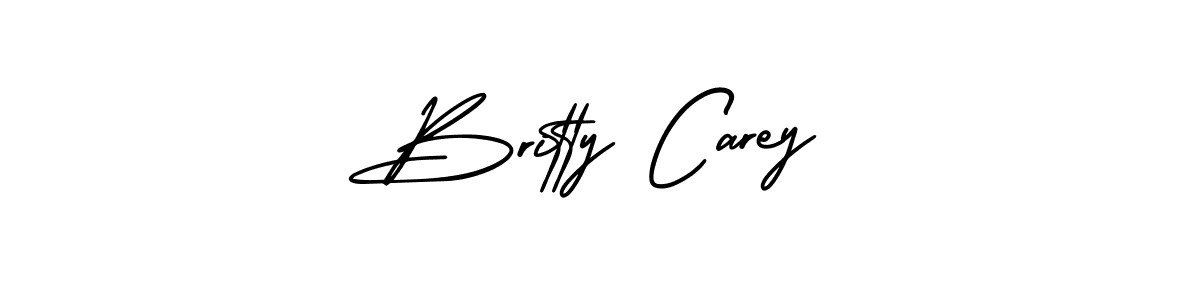 The best way (AmerikaSignatureDemo-Regular) to make a short signature is to pick only two or three words in your name. The name Britty Carey include a total of six letters. For converting this name. Britty Carey signature style 3 images and pictures png