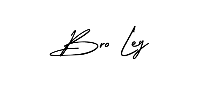 How to make Bro Ley name signature. Use AmerikaSignatureDemo-Regular style for creating short signs online. This is the latest handwritten sign. Bro Ley signature style 3 images and pictures png