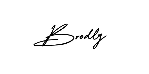 How to Draw Brodly signature style? AmerikaSignatureDemo-Regular is a latest design signature styles for name Brodly. Brodly signature style 3 images and pictures png