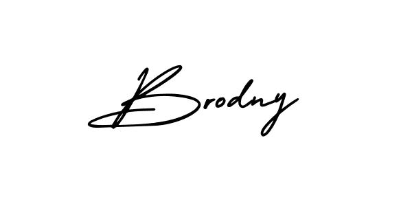 How to make Brodny name signature. Use AmerikaSignatureDemo-Regular style for creating short signs online. This is the latest handwritten sign. Brodny signature style 3 images and pictures png