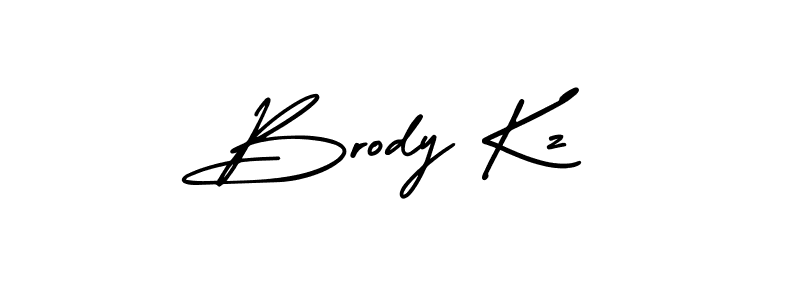 How to make Brody Kz name signature. Use AmerikaSignatureDemo-Regular style for creating short signs online. This is the latest handwritten sign. Brody Kz signature style 3 images and pictures png