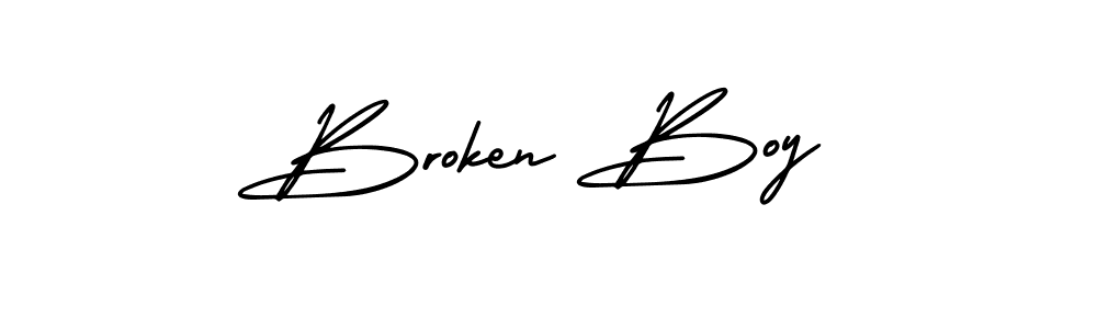 The best way (AmerikaSignatureDemo-Regular) to make a short signature is to pick only two or three words in your name. The name Broken Boy include a total of six letters. For converting this name. Broken Boy signature style 3 images and pictures png