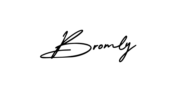 Use a signature maker to create a handwritten signature online. With this signature software, you can design (AmerikaSignatureDemo-Regular) your own signature for name Bromly. Bromly signature style 3 images and pictures png