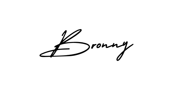 The best way (AmerikaSignatureDemo-Regular) to make a short signature is to pick only two or three words in your name. The name Bronny include a total of six letters. For converting this name. Bronny signature style 3 images and pictures png