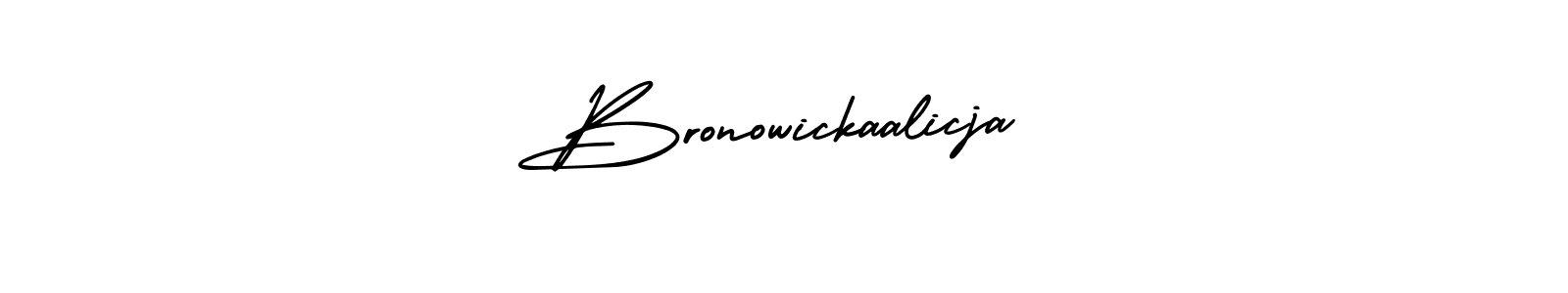 The best way (AmerikaSignatureDemo-Regular) to make a short signature is to pick only two or three words in your name. The name Bronowickaalicja include a total of six letters. For converting this name. Bronowickaalicja signature style 3 images and pictures png