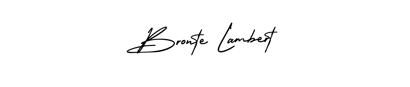 The best way (AmerikaSignatureDemo-Regular) to make a short signature is to pick only two or three words in your name. The name Bronte Lambert include a total of six letters. For converting this name. Bronte Lambert signature style 3 images and pictures png