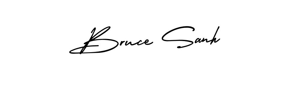 Use a signature maker to create a handwritten signature online. With this signature software, you can design (AmerikaSignatureDemo-Regular) your own signature for name Bruce Sanh. Bruce Sanh signature style 3 images and pictures png